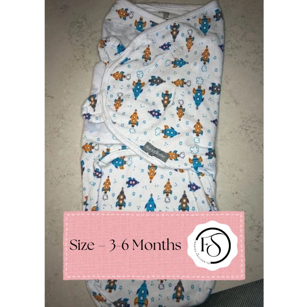 SwaddleMe Cotton Rocket Print Baby Swaddle, 3–6 Months